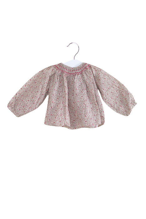A Pink Long Sleeve Tops from Bonpoint in size 3-6M for girl. (Front View)