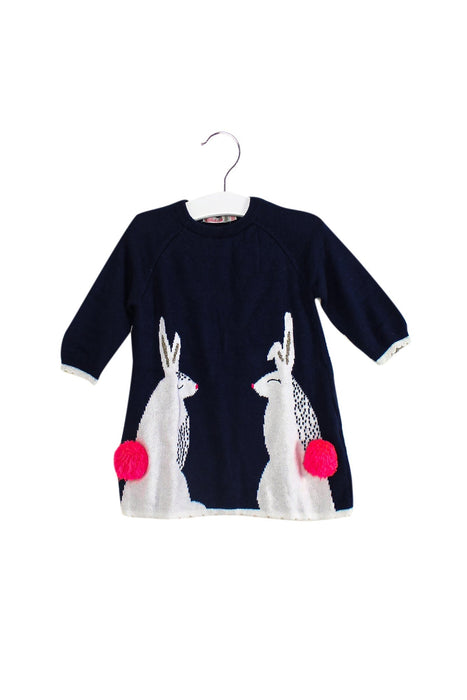 A Navy Long Sleeve Dresses from Billieblush in size 3-6M for girl. (Front View)