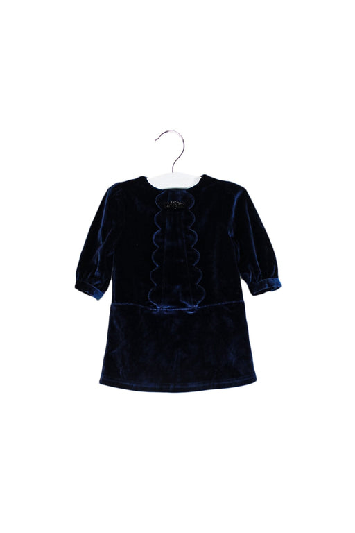 A Navy Long Sleeve Dresses from Billieblush in size 3-6M for girl. (Front View)
