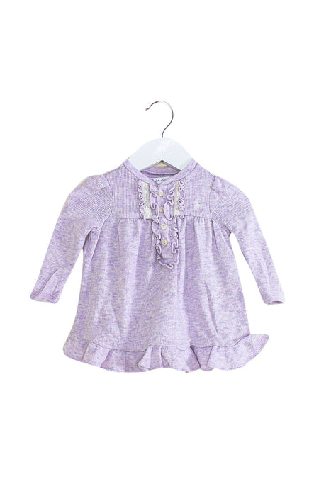 A Purple Long Sleeve Dresses from Ralph Lauren in size 0-3M for girl. (Front View)