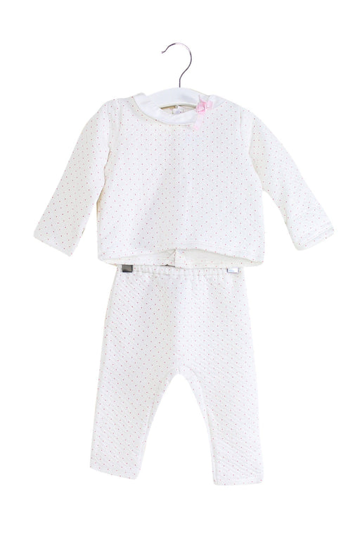 A White Pyjama Sets from Jacadi in size 6-12M for girl. (Front View)
