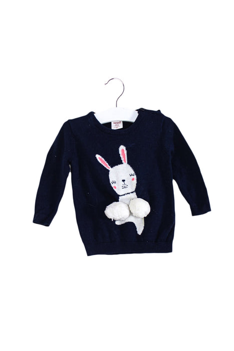 A Navy Knit Sweaters from Seed in size 0-3M for girl. (Front View)