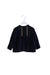 A Navy Long Sleeve Tops from Velveteen in size 4T for girl. (Front View)