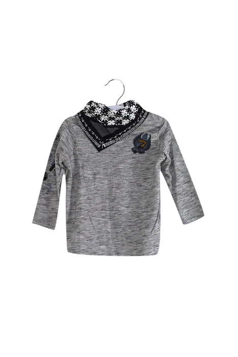 A Grey Long Sleeve Tops from IKKS in size 6-12M for boy. (Front View)