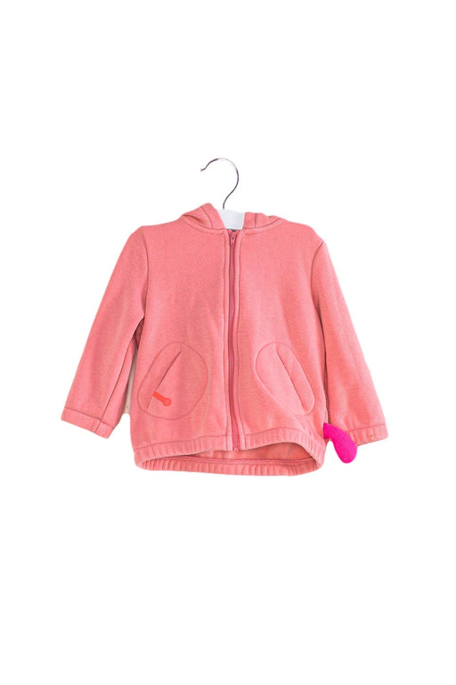 A Pink Zippered Sweatshirts from Momonittu in size 12-18M for girl. (Front View)