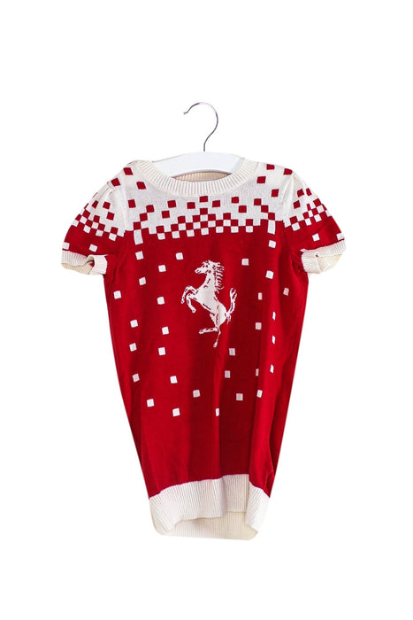 A Red Knit Sweaters from Ferrari in size 4T for girl. (Front View)