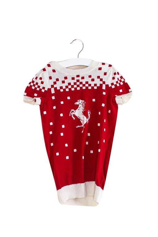 A Red Knit Sweaters from Ferrari in size 4T for girl. (Front View)