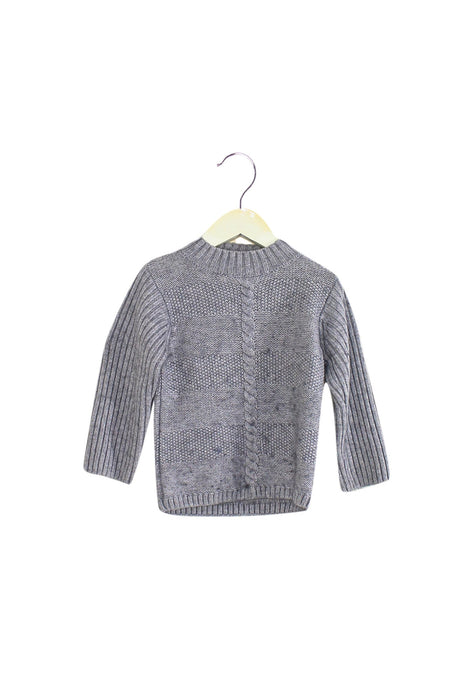 A Grey Knit Sweaters from Jacadi in size 12-18M for girl. (Front View)