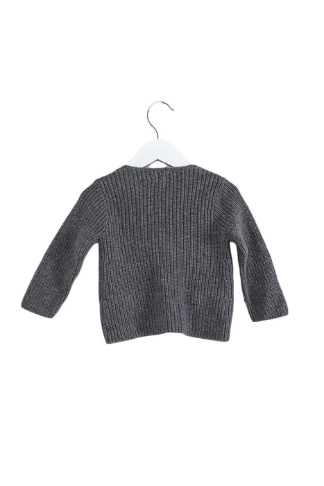 A Grey Cardigans from Jacadi in size 6-12M for girl. (Back View)