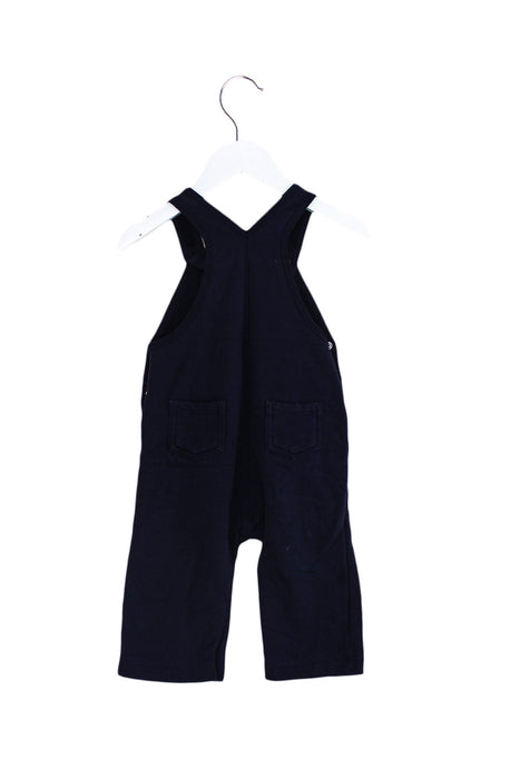 A Navy Long Overalls from Petit Bateau in size 6-12M for boy. (Back View)