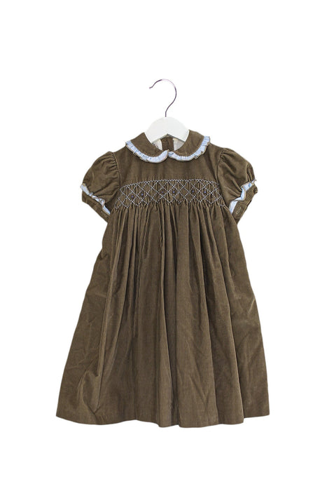 A Brown Short Sleeve Dresses from La Stupenderia in size 3T for girl. (Front View)