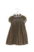 A Brown Short Sleeve Dresses from La Stupenderia in size 3T for girl. (Front View)