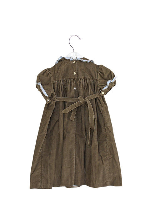 A Brown Short Sleeve Dresses from La Stupenderia in size 3T for girl. (Back View)