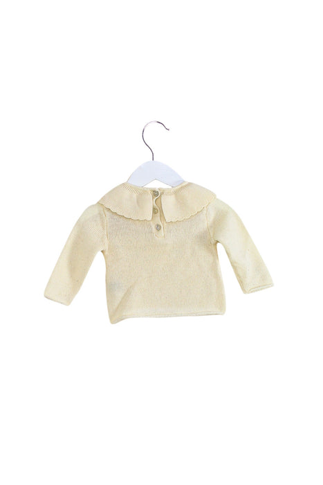 A White Long Sleeve Tops from Louis Louise in size 3-6M for girl. (Back View)