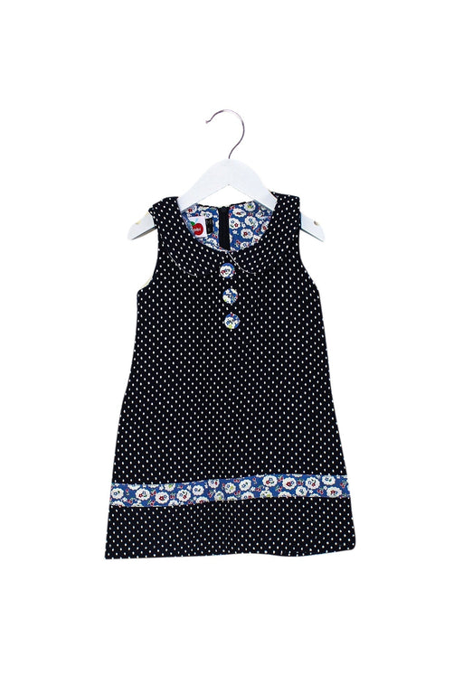 A Blue Sleeveless Dresses from Oobi in size 2T for girl. (Front View)