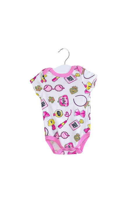 A Pink Short Sleeve Bodysuits from Juicy Couture in size 3-6M for girl. (Front View)