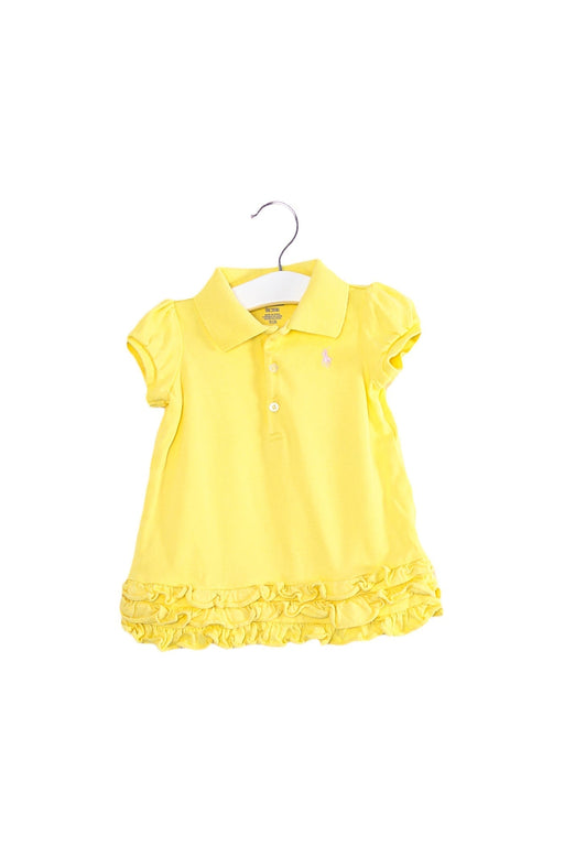 A Yellow Short Sleeve Dresses from Ralph Lauren in size 6-12M for girl. (Front View)