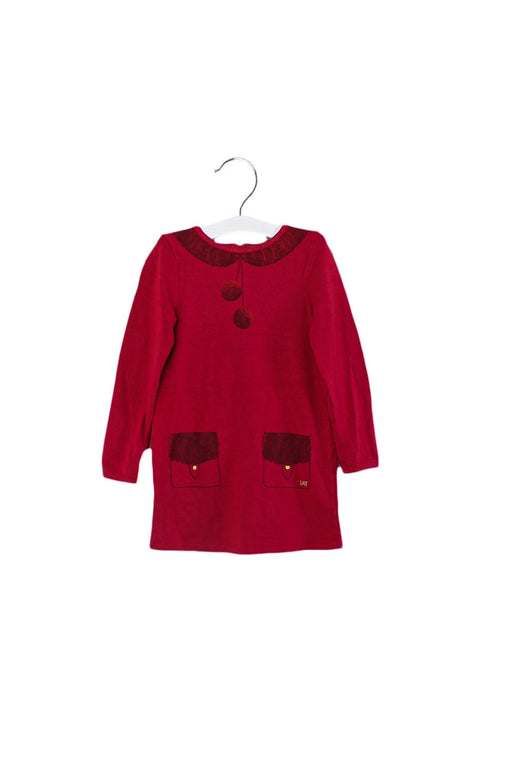 A Red Long Sleeve Tops from Little Marc Jacobs in size 3T for girl. (Front View)