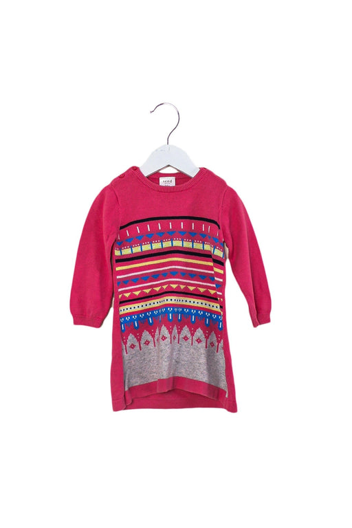 A Pink Long Sleeve Dresses from Seed in size 12-18M for girl. (Front View)
