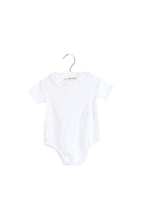 A White Short Sleeve Bodysuits from Nanos in size 6-12M for girl. (Front View)