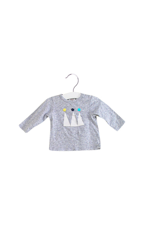 A Grey Long Sleeve Tops from Seed in size 3-6M for boy. (Front View)