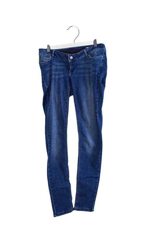 A Blue Jeans from Seraphine in size S for maternity. (Front View)