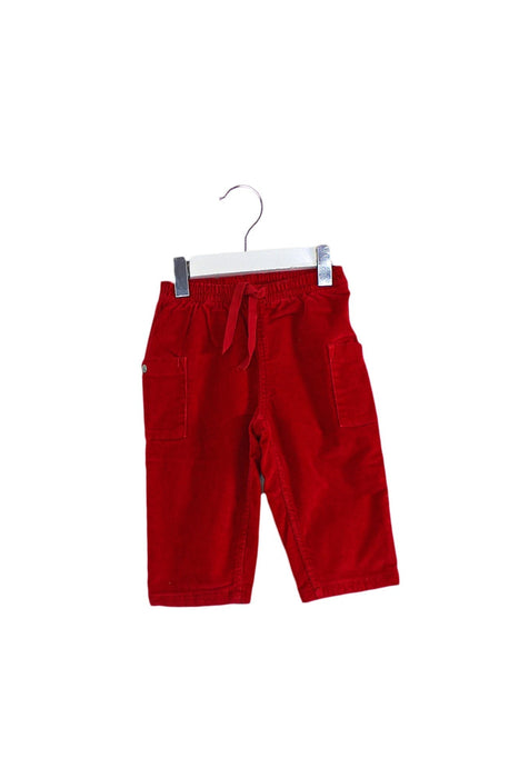A Red Casual Pants from Petit Bateau in size 6-12M for boy. (Front View)