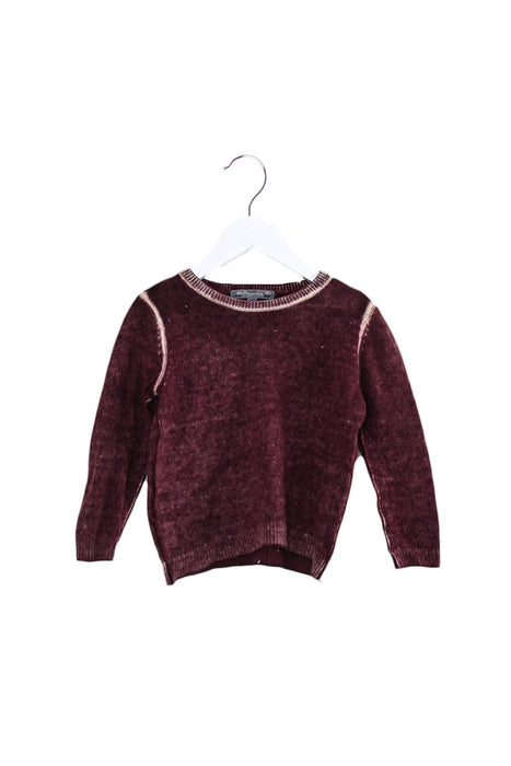 A Burgundy Knit Sweaters from Bonpoint in size 3T for girl. (Front View)