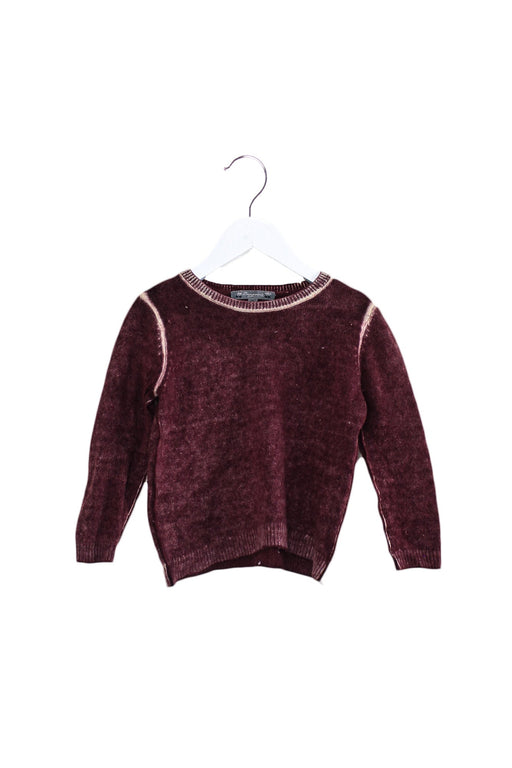 A Burgundy Knit Sweaters from Bonpoint in size 3T for girl. (Front View)
