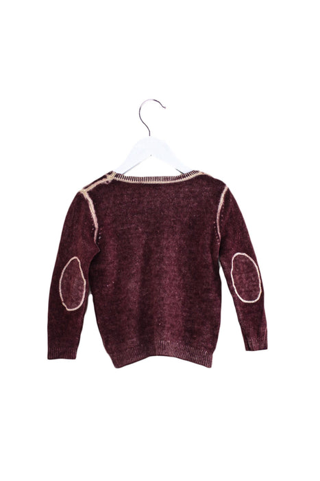 A Burgundy Knit Sweaters from Bonpoint in size 3T for girl. (Back View)