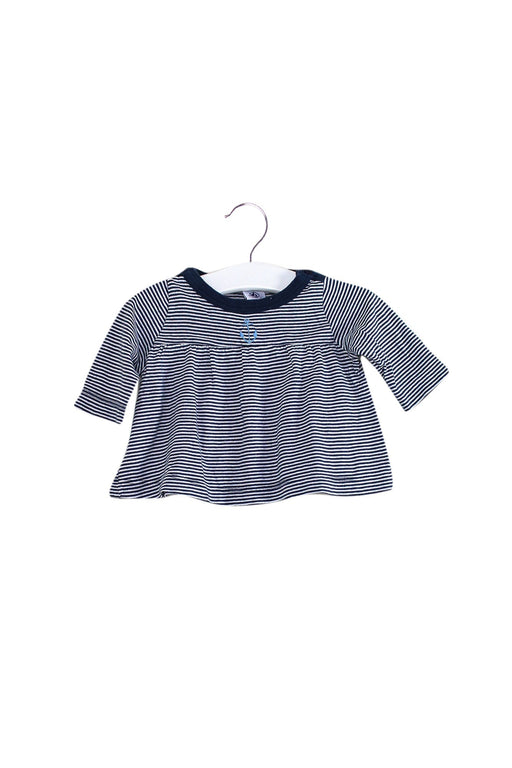 A White Long Sleeve Dresses from Petit Bateau in size 0-3M for girl. (Front View)