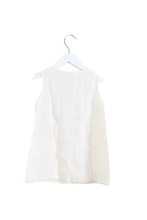 A Ivory Sleeveless Dresses from Simonetta in size 12-18M for girl. (Back View)