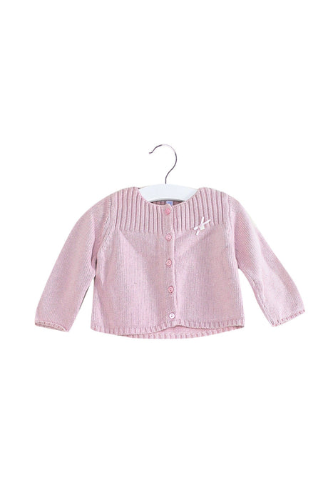 A Pink Cardigans from Jacadi in size 3-6M for girl. (Front View)