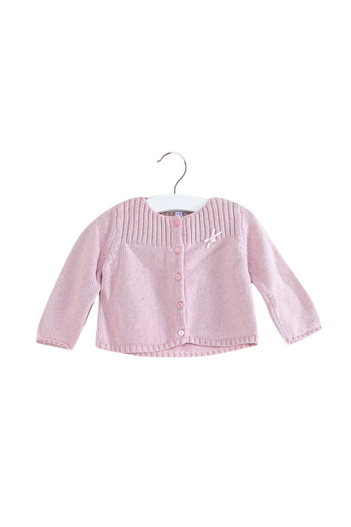 A Pink Cardigans from Jacadi in size 3-6M for girl. (Front View)