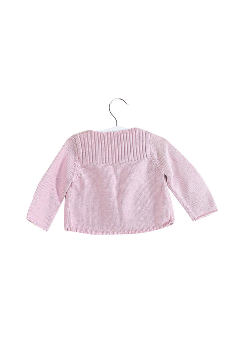 A Pink Cardigans from Jacadi in size 3-6M for girl. (Back View)