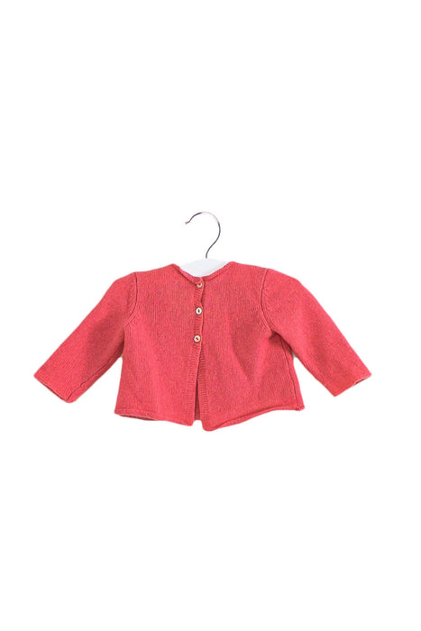 A Red Cardigans from Bonpoint in size 3-6M for girl. (Front View)