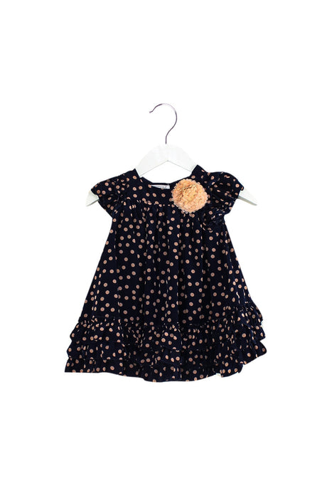 A Navy Short Sleeve Dresses from Pippa & Julie in size 6-12M for girl. (Front View)