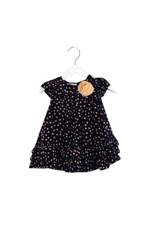 A Navy Short Sleeve Dresses from Pippa & Julie in size 6-12M for girl. (Front View)