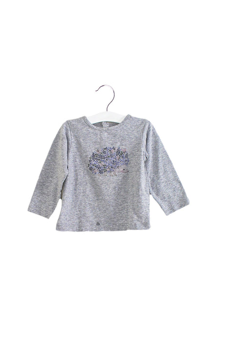 A Grey Long Sleeve Tops from Jacadi in size 18-24M for girl. (Front View)