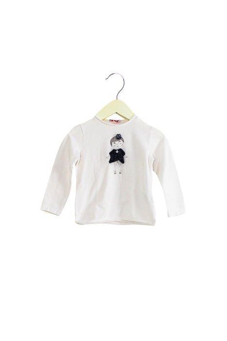 A White Long Sleeve Tops from Il Gufo in size 2T for girl. (Front View)