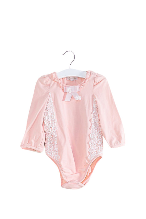 A Pink Long Sleeve Bodysuits from Nicholas & Bears in size 12-18M for girl. (Front View)