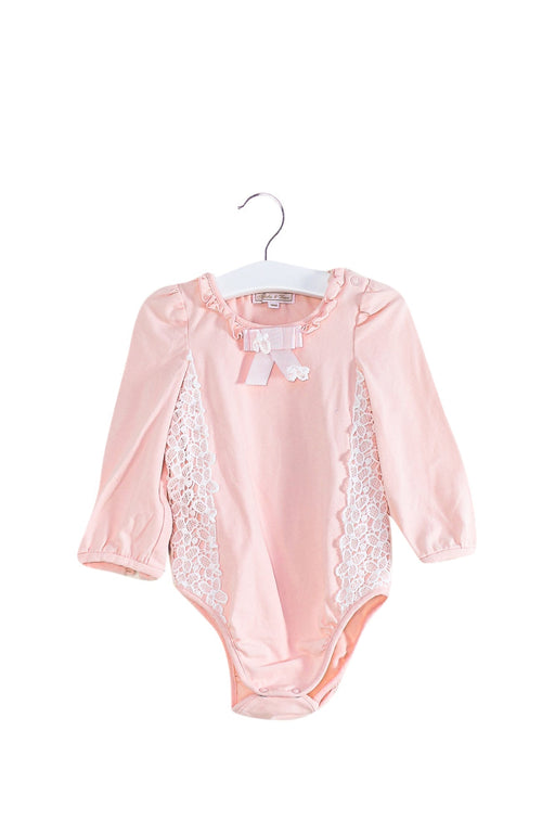 A Pink Long Sleeve Bodysuits from Nicholas & Bears in size 12-18M for girl. (Front View)