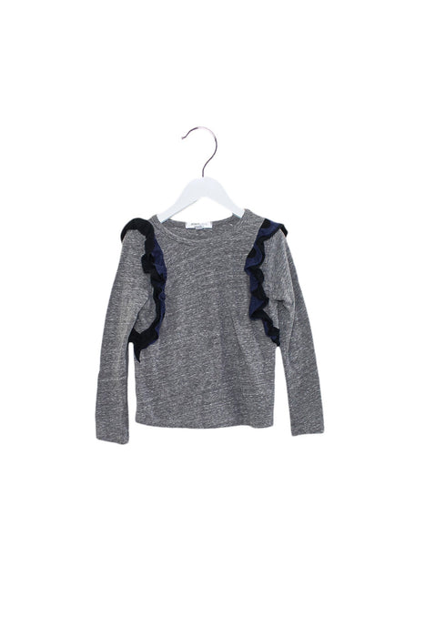 A Grey Long Sleeve Tops from Joah Love in size 4T for girl. (Front View)