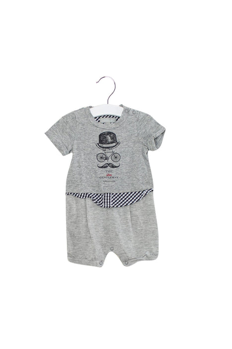 A Grey Short Sleeve Rompers from Nicholas & Bears in size 0-3M for boy. (Front View)