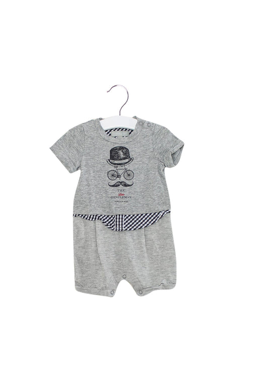 A Grey Short Sleeve Rompers from Nicholas & Bears in size 0-3M for boy. (Front View)