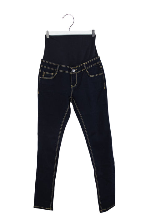 A Navy Jeans from Bandia in size S for maternity. (Front View)