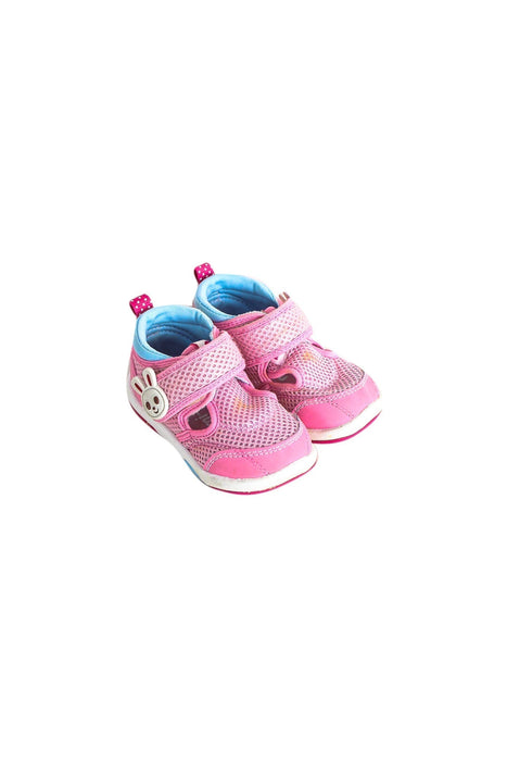 A Pink Sneakers from Miki House in size 6-12M for girl. (Front View)