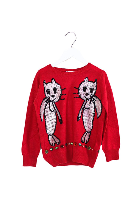 A Red Knit Sweaters from Lovie by Mary J in size 12-18M for girl. (Front View)