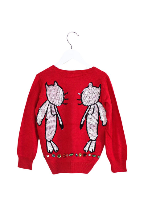 A Red Knit Sweaters from Lovie by Mary J in size 12-18M for girl. (Back View)