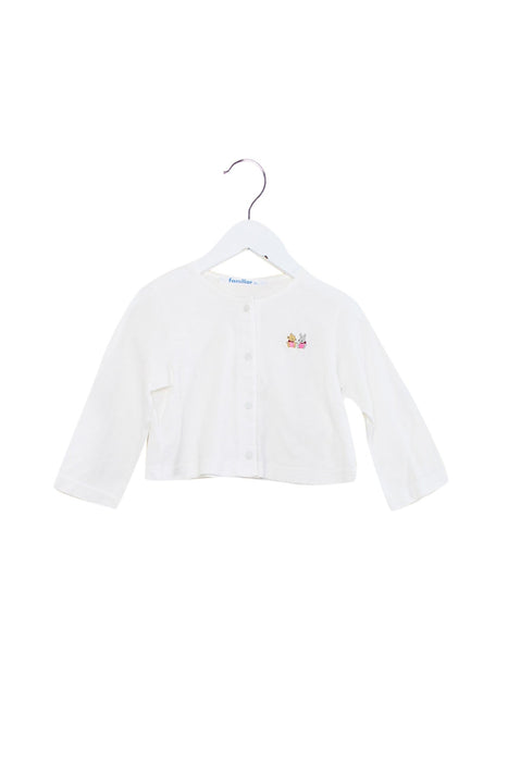 A White Cardigans from Familiar in size 12-18M for girl. (Front View)